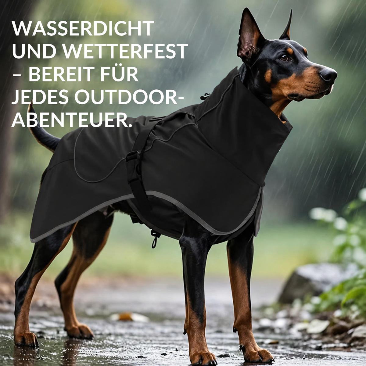 RainGuard™ – Wasserdichter Hunderegenmantel mit Reflektorstreifen