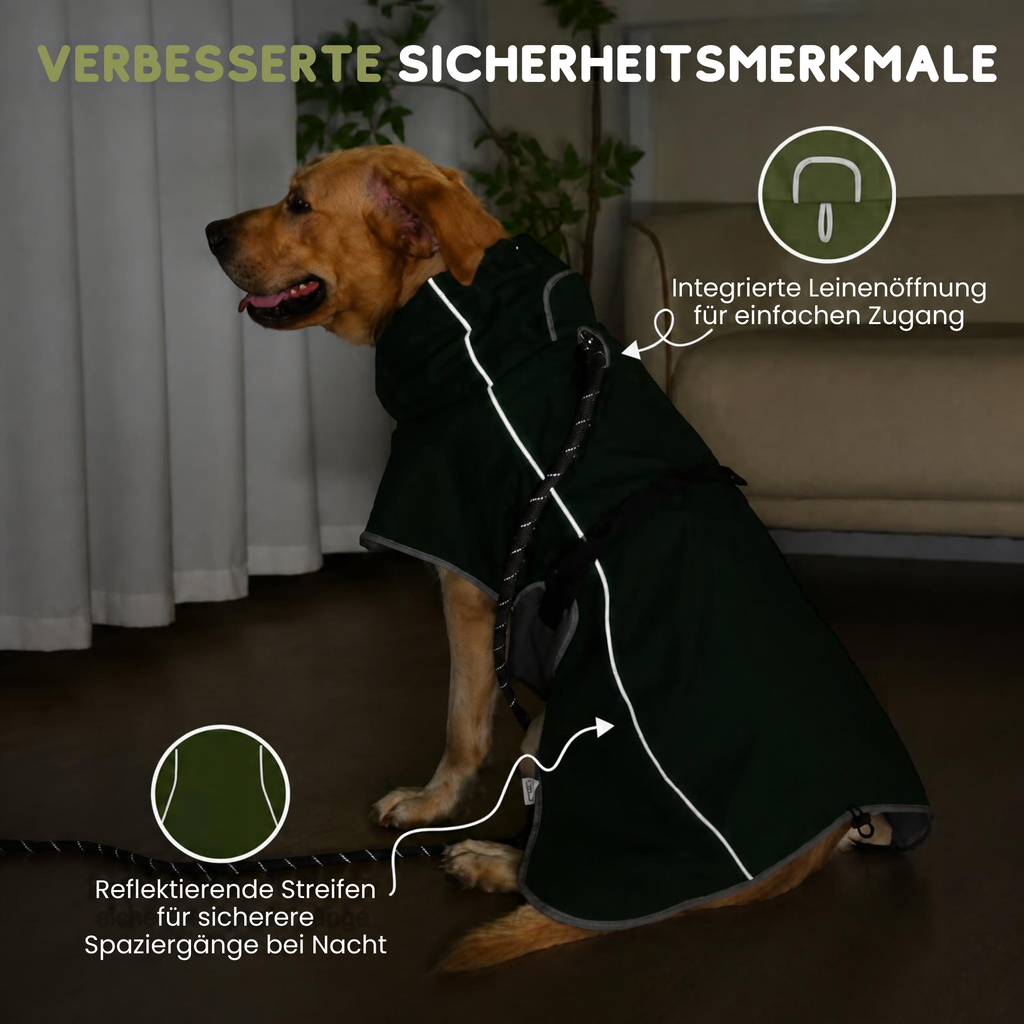RainGuard™ – Wasserdichter Hunderegenmantel mit Reflektorstreifen