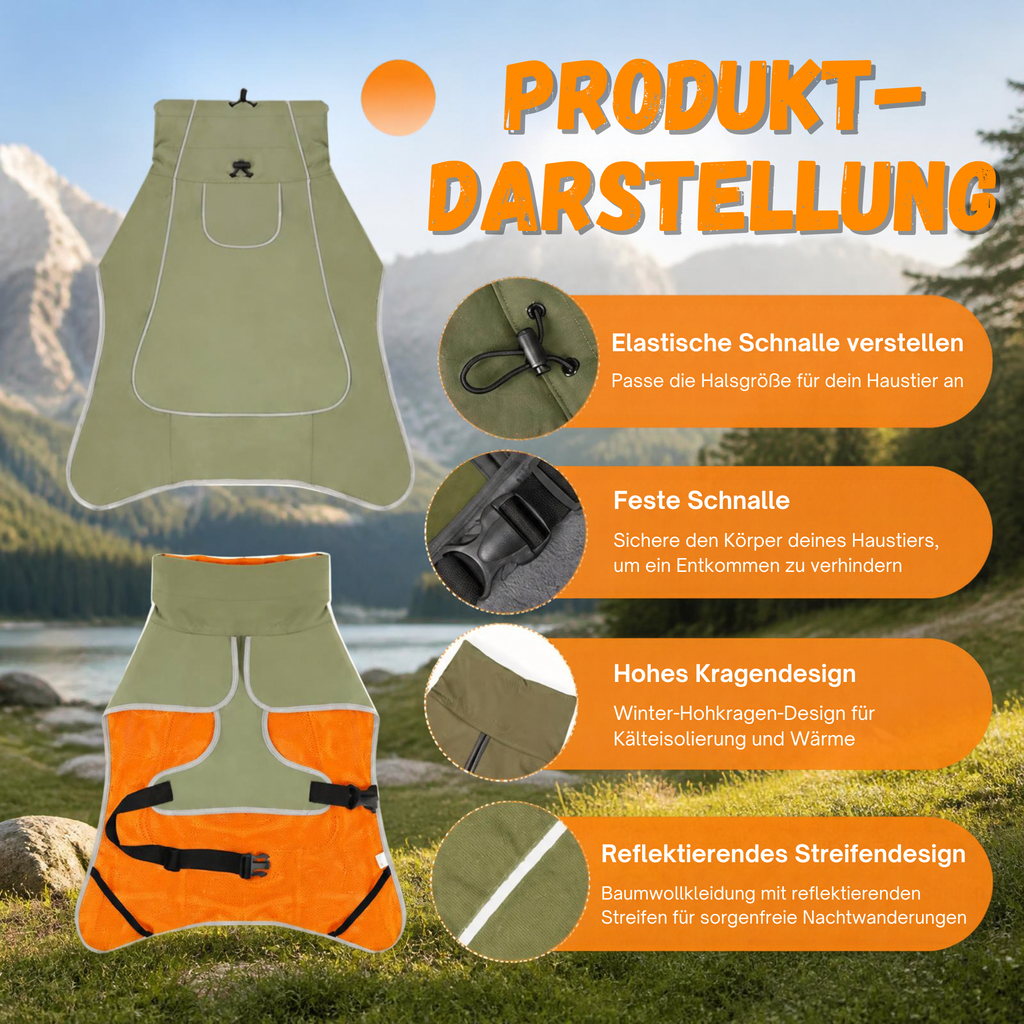 RainGuard™ – Wasserdichter Hunderegenmantel mit Reflektorstreifen