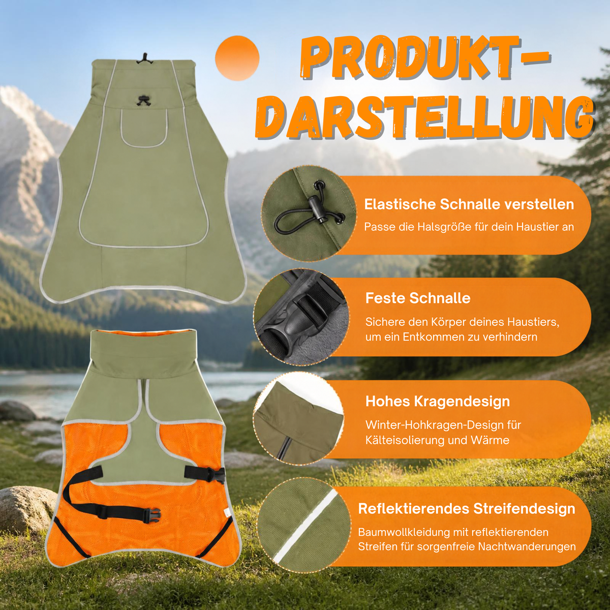 RainGuard™ – Wasserdichter Hunderegenmantel mit Reflektorstreifen